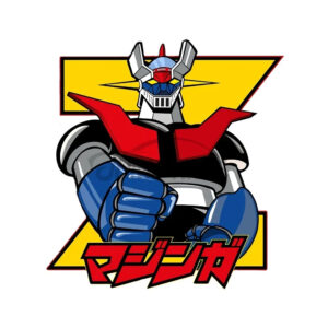 Sticker voiture Mazinger Z en vinyle bleu, jaune et rouge