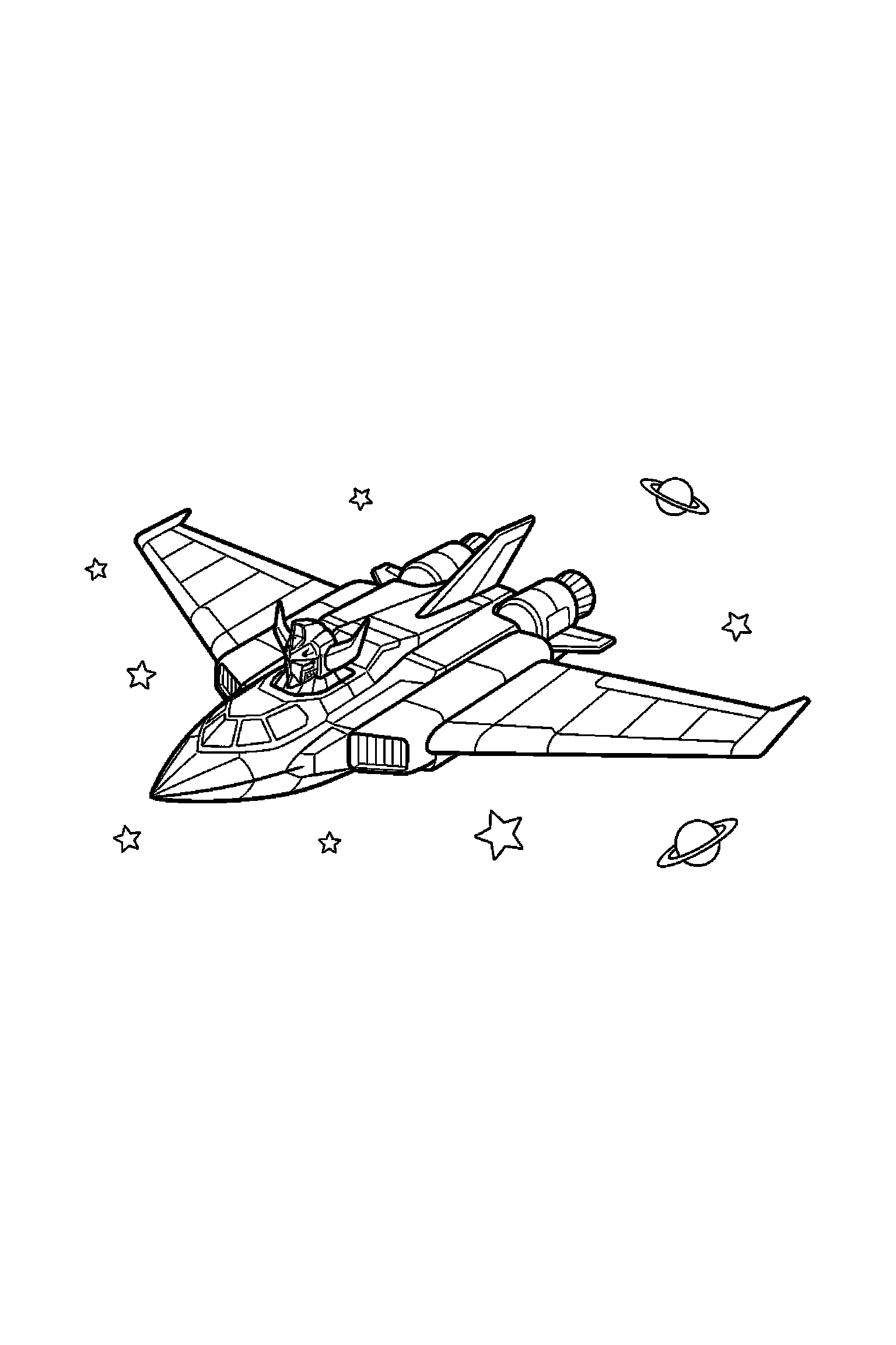 Coloriage Goldorak gratuit à imprimer : Goldorak allonge en vaisseau simple sans pilote visible
