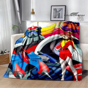Couverture Goldorak UFO Robot ambiance années 80 en microfibre