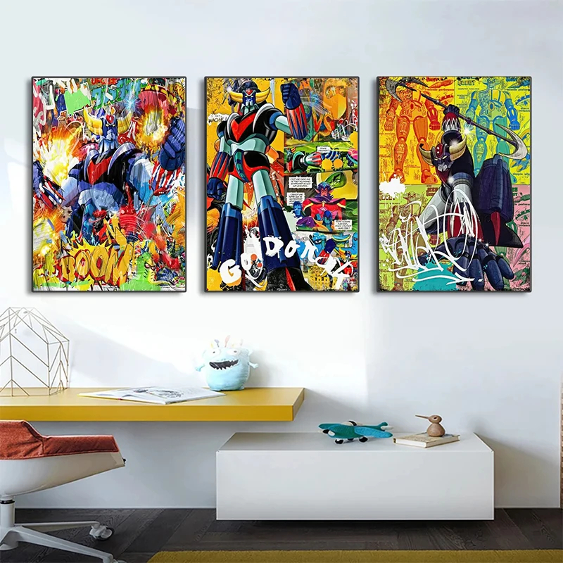 Affiche canvas multicolore Grendizer pour déco murale – Image 3