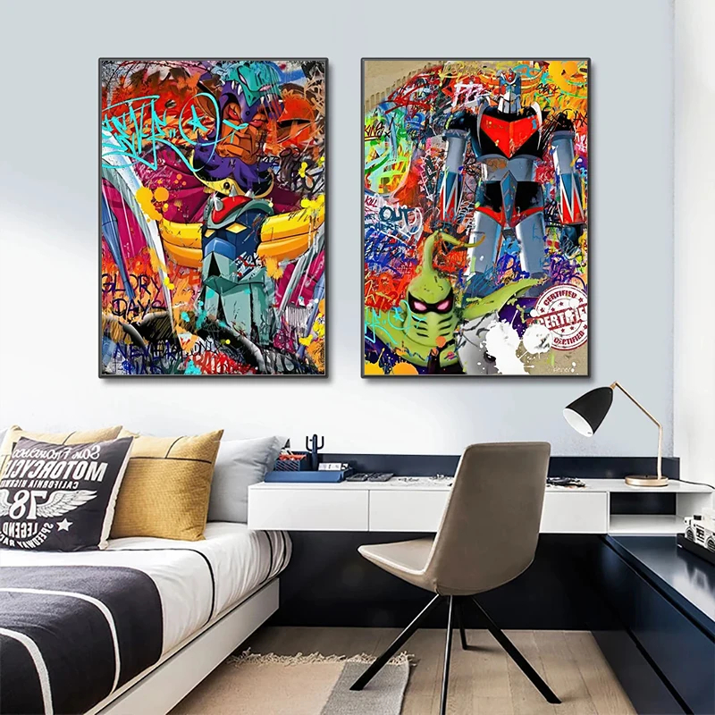 Affiche canvas multicolore Grendizer pour déco murale – Image 5