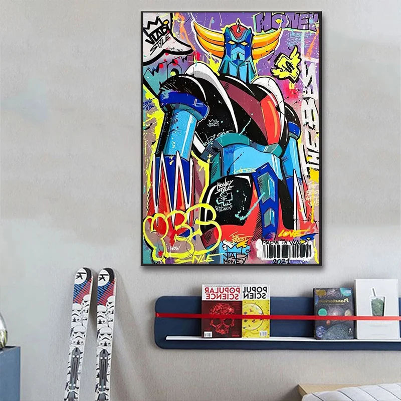 Poster Street Art Abstrait Goldorak multicolore – Image 2