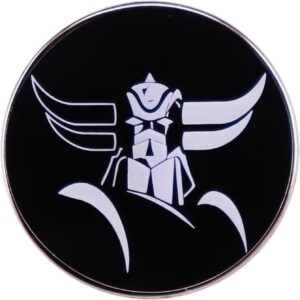 Pins Goldorak Actarus vintage noir et blanc 26 mm