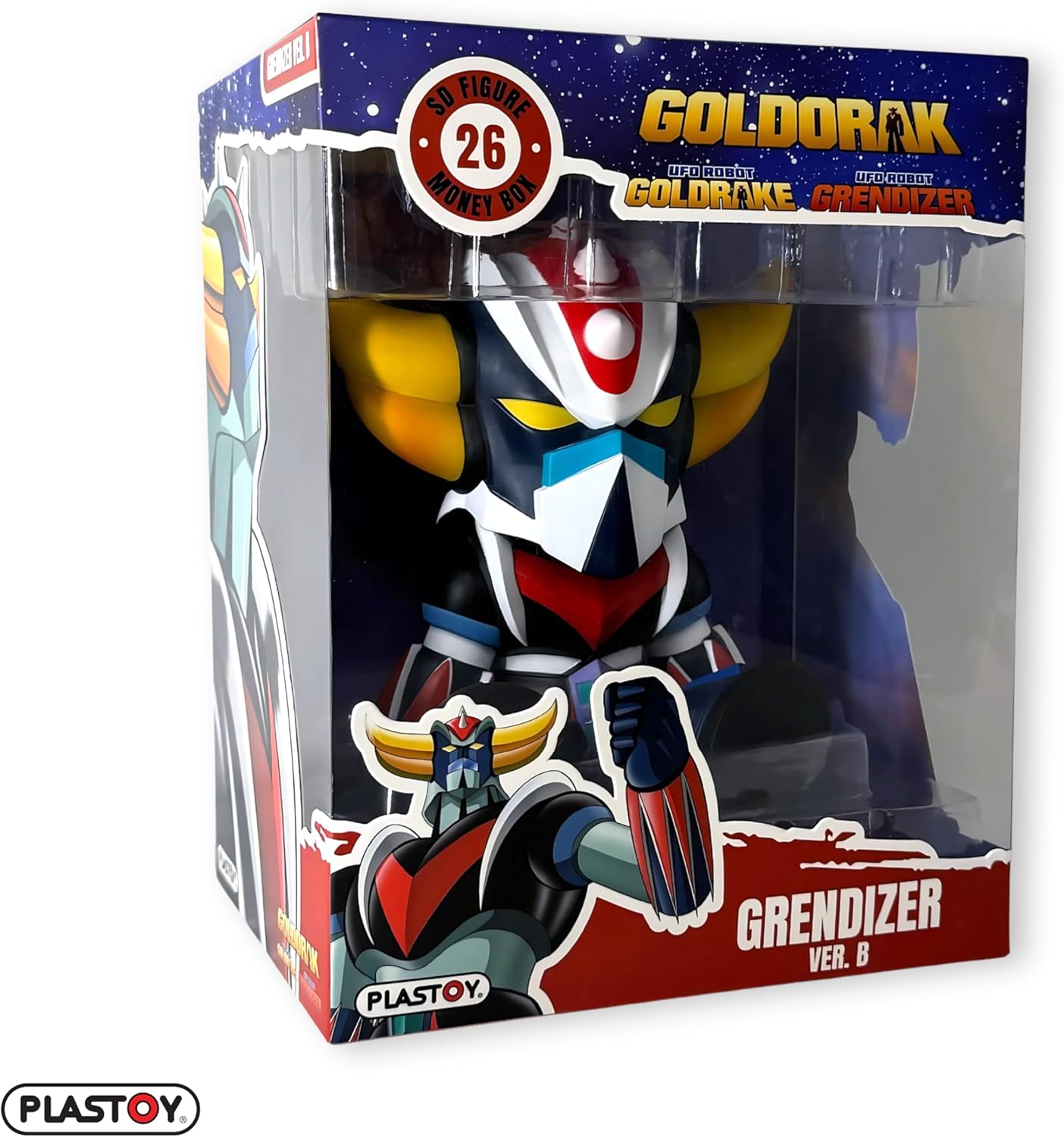 Tirelire Goldorak Chibi assis Plastoy en plastique 15 cm – Image 4