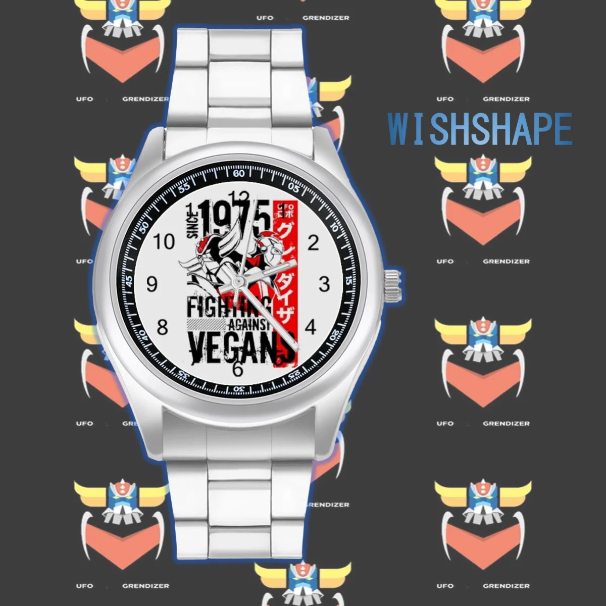 Goldorak Fighting Against Vegans, montre quartz white-style – Image 3
