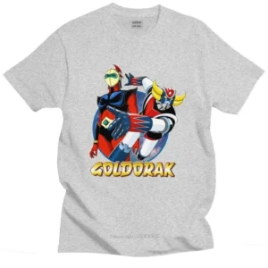 T-shirt gris vintage Goldorak au design simple
