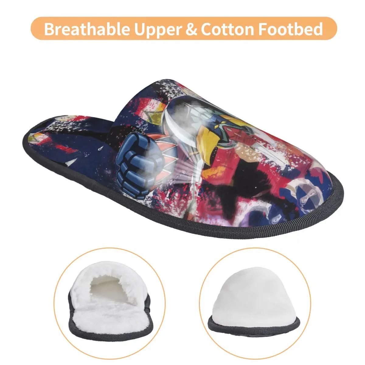 Chaussons Goldorak en 100% Polyester, semelle mousse et caoutchouc – Image 3