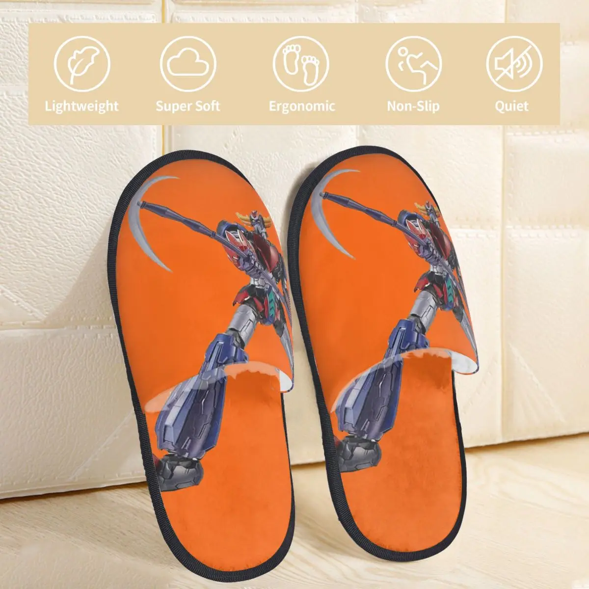 Chaussons UFO Robot Goldorak Orange - Semelle Mousse Caoutchouc – Image 4