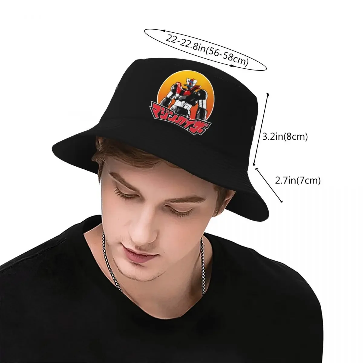 Chapeau bob Mazinkaiser Grendizer avec protection solaire – Image 3