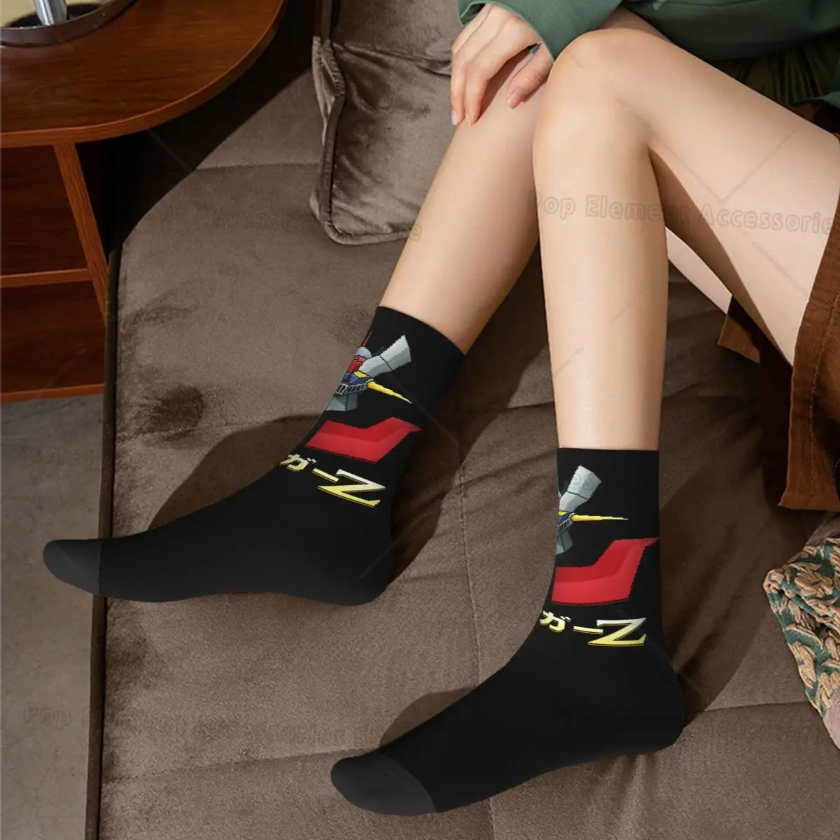 Chaussettes Mazinger Z noir et rouge, Technologie Goldorak – Image 2