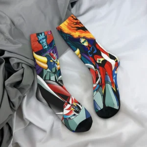 Chaussettes multicolores Goldorak avec Actarus, Greundizer et Duke Fleed