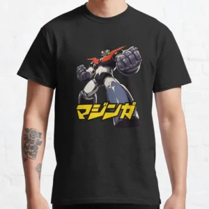 T-shirt Goldorak noir au design rétro années 80