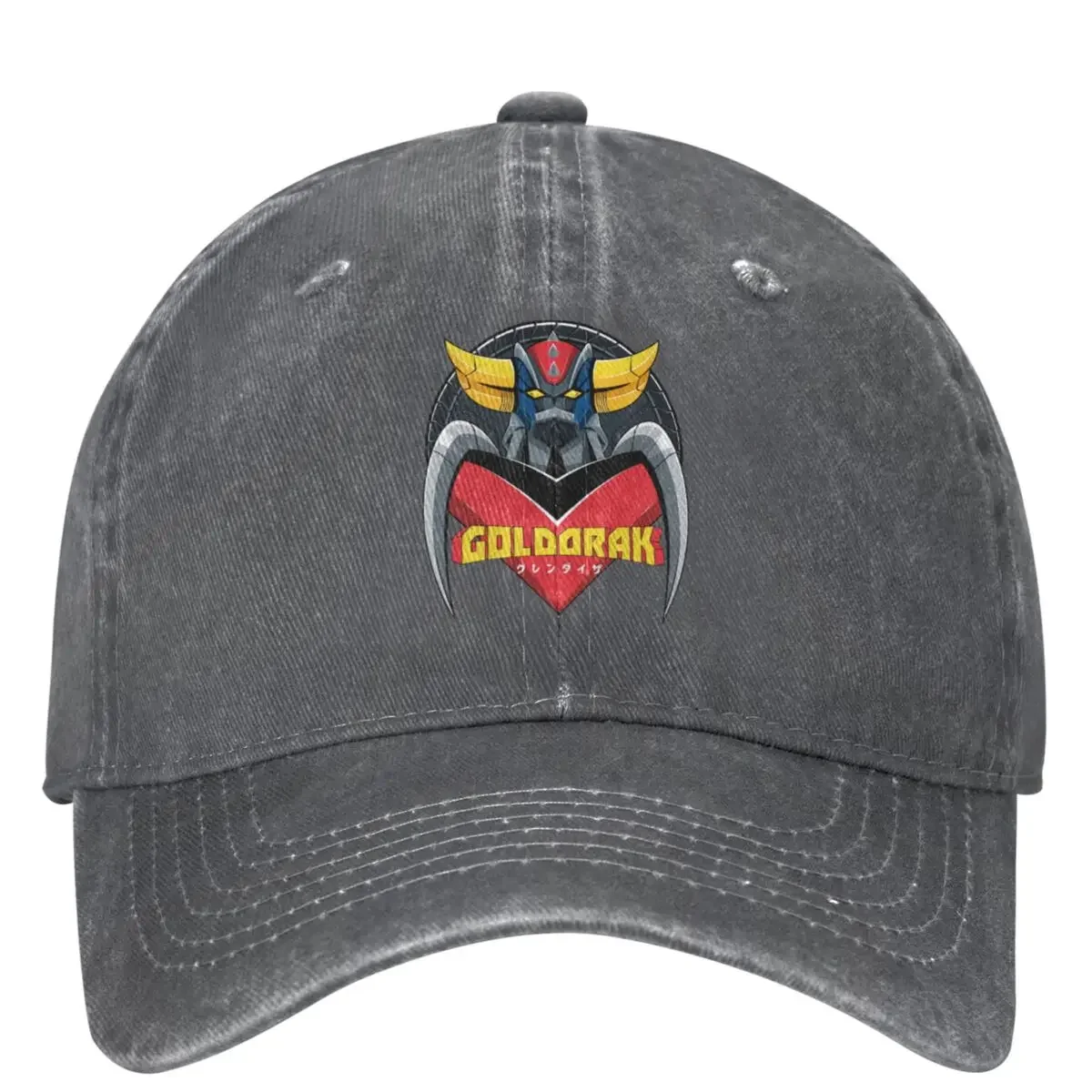 Casquette Goldorak gris foncé style jeans ajustable – Image 3