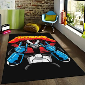 Tapis Goldorak multicolore aux motifs de combat spatial