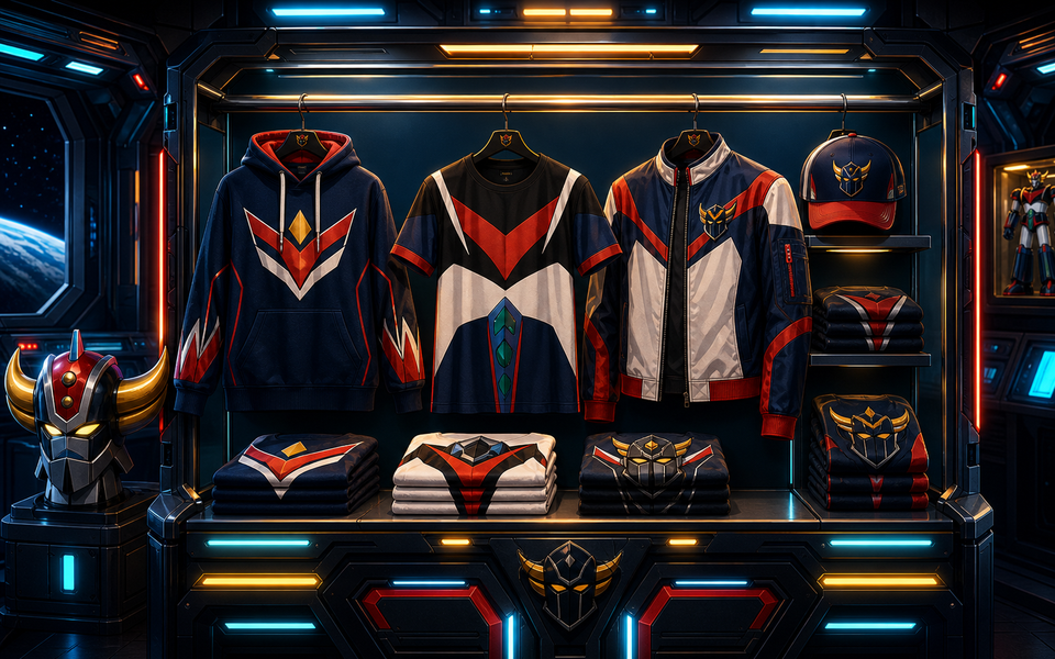 Vêtements Goldorak en vitrine