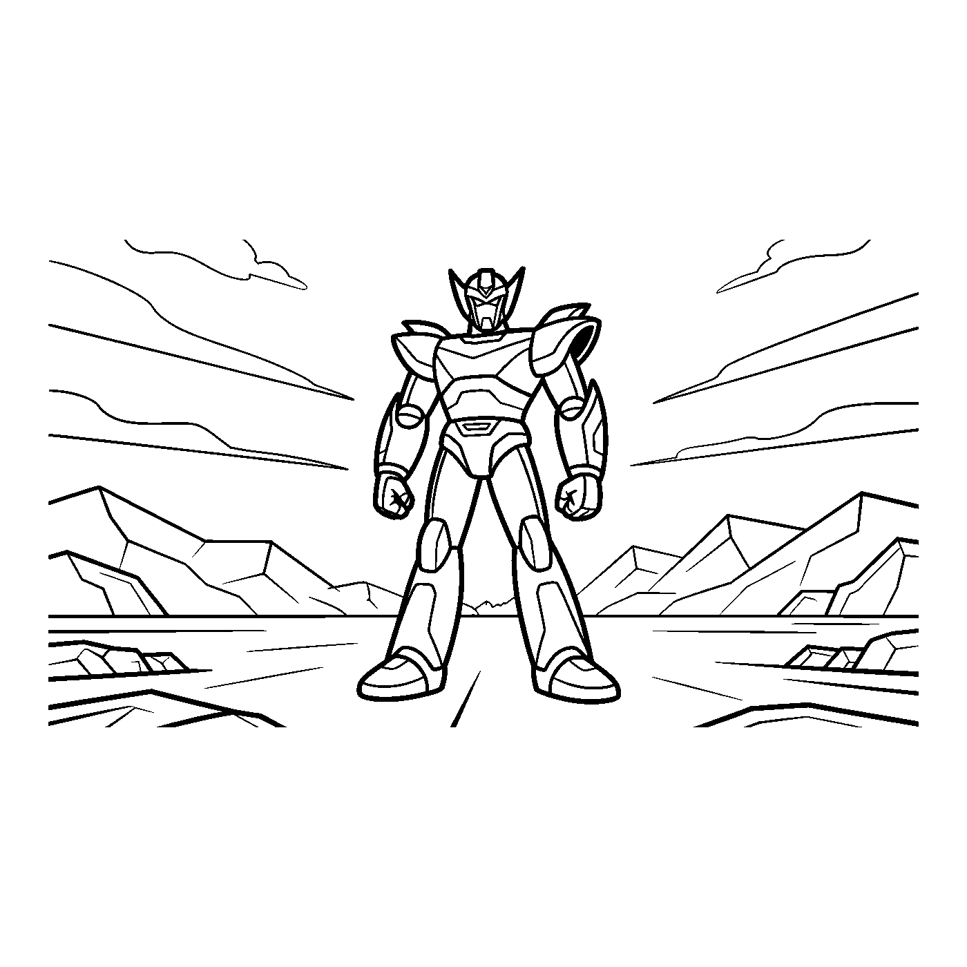 Coloriage Goldorak gratuit à imprimer : vaisseau rétro et robot Goldorak